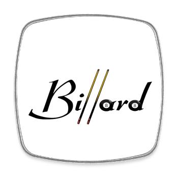 Billard - Viereckiger Kühlschrankmagnet - Weiß - Vorne