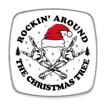 Santa Skull Crossbones - Square fridge magnet - white - Front