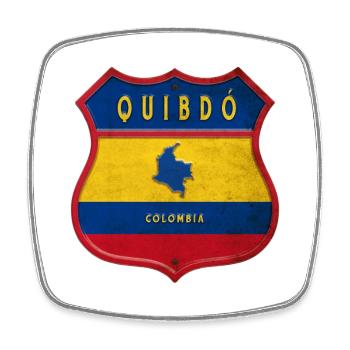 Design des armoiries de Quibdó Colombia - Magnet carré - blanc - Devant