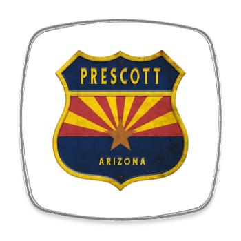 Design du blason du drapeau de Prescott Arizona - Magnet carré - blanc - Devant