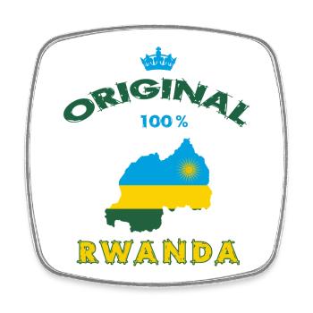 Ruanda Original 100% Flaggen Design - Viereckiger Kühlschrankmagnet - Weiß - Vorne