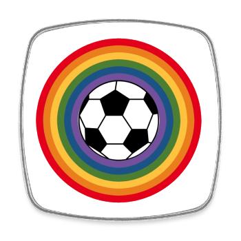 football Regembogen - Square fridge magnet - white - Front