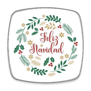 Playera Feliz Navidad Camiseta Frohe Weihnachten - Viereckiger Kühlschrankmagnet - Weiß - Vorne