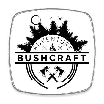 Icône Bushcraft Illustration de l’icône du logo de la forêt - Magnet carré - blanc - Devant