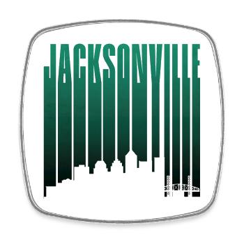 Faute de frappe verticale sur la ligne d’horizon de Jacksonville - Magnet carré - blanc - Devant