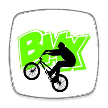 bmx - Magnet carré - blanc - Devant