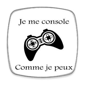 manette de jeu vidéo - Magnet carré - blanc - Devant