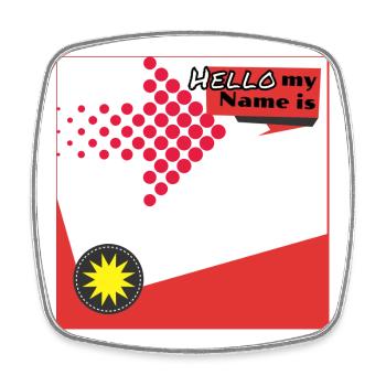 Hallo, mein Name ist Nametag – Pop Art - Viereckiger Kühlschrankmagnet - Weiß - Vorne