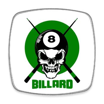 Billard - Viereckiger Kühlschrankmagnet - Weiß - Vorne