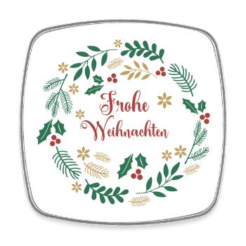 Merry Christmas Frohe Weihnachten Merry Christmas - Square fridge magnet - white - Front