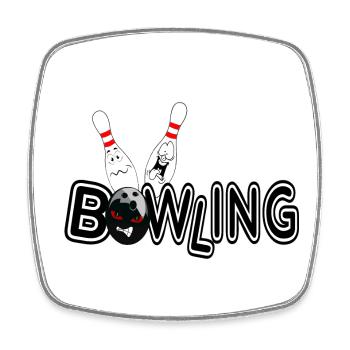Bowling - Square fridge magnet - white - Front