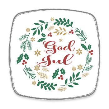 Merry Christmas T-Shirt God Jul Merry Christmas - Square fridge magnet - white - Front