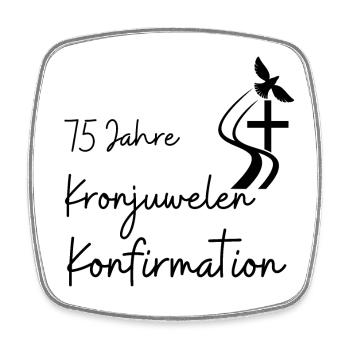 Kronjuwelen-Konfirmation 75 Jahre Jubelkonfirmatio - Viereckiger Kühlschrankmagnet - Weiß - Vorne