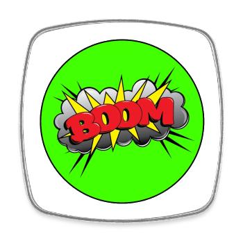 Boom - Square fridge magnet - white - Front