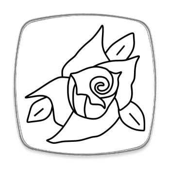 Flower, Black Flowers, Black Blossom, Blossom, Roses Flower - Square fridge magnet - white - Front