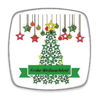 Weihnachtsbaum mit Weihnachtssternen Weihnachten - Viereckiger Kühlschrankmagnet - Weiß - Vorne