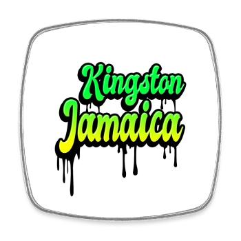 Kingston Jamaika Design - Viereckiger Kühlschrankmagnet - Weiß - Vorne