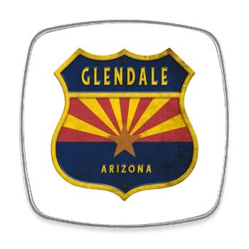 Design du blason du drapeau de Glendale Arizona - Magnet carré - blanc - Devant