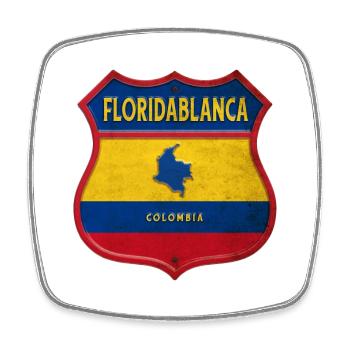 Design des armoiries de Floridablanca, Colombie - Magnet carré - blanc - Devant