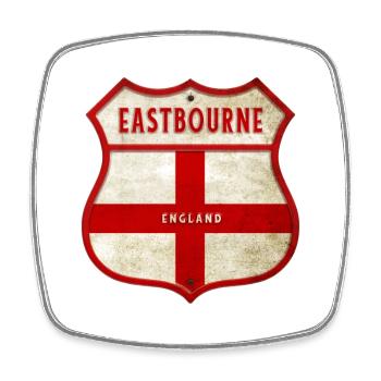 Armoiries d'Eastbourne, Angleterre - Magnet carré - blanc - Devant