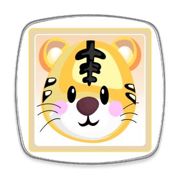 TIGER BABY MATERNELLE ENFANT - Magnet carré - blanc - Devant