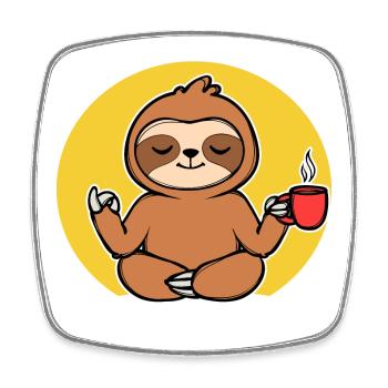 Relax Sloth Animal Chill Vegetarian Jungle - Square fridge magnet - white - Front