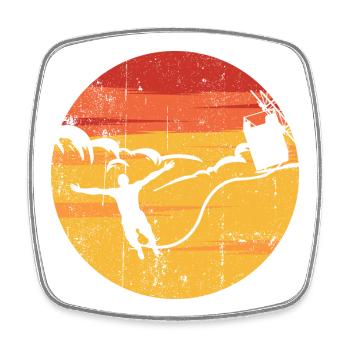 Sunset Kite Surf Silhouette - Viereckiger Kühlschrankmagnet - Weiß - Vorne
