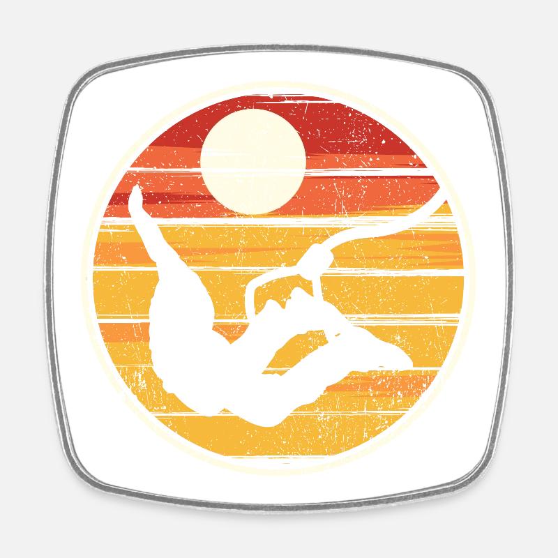 Sunset Silhouette Flight - Square fridge magnet - white