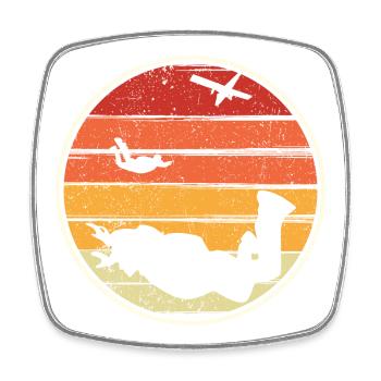 Sunset Silhouette Surf Circle - Viereckiger Kühlschrankmagnet - Weiß - Vorne