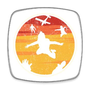 Sunset Skydiver Circle - Square fridge magnet - white - Front