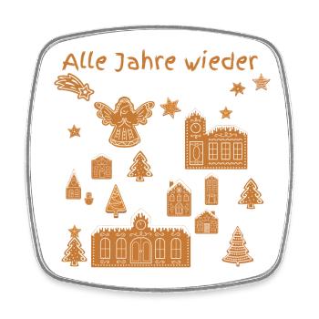Christkind schwebt über der Stadt alle Jahre - Viereckiger Kühlschrankmagnet - Weiß - Vorne