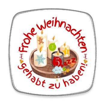 Fünfte Kerze brennt Weihnachten verpennt - Viereckiger Kühlschrankmagnet - Weiß - Vorne