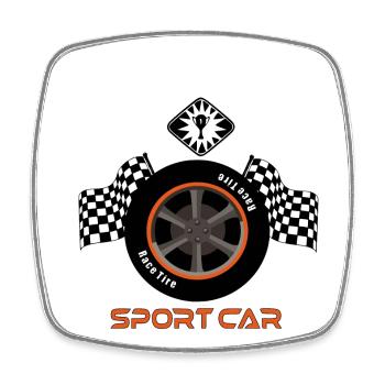 Motorsport - Square fridge magnet - white - Front