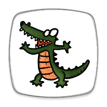 Crocodile Reptile - Square fridge magnet - white - Front