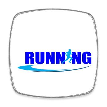 running - Magnet carré - blanc - Devant