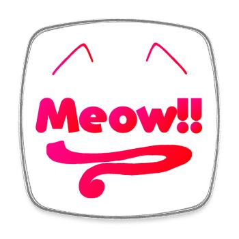 Typographie „Meow“, tail, Ohren, geschenkidee Frau - Viereckiger Kühlschrankmagnet - Weiß - Vorne