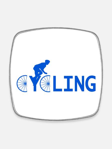 Radfahren - Viereckiger Kühlschrankmagnet - Weiß