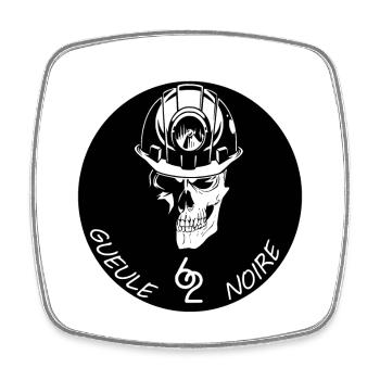 Gueule noire 62 - Magnet carré - blanc - Devant