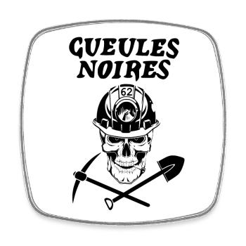Gueules noires - Magnet carré - blanc - Devant