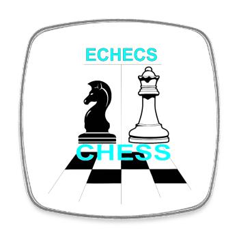 Schach - Viereckiger Kühlschrankmagnet - Weiß - Vorne