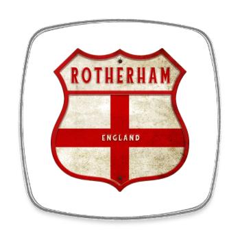 Rotherham England Wappen - Square fridge magnet - white - Front