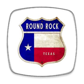 Design du drapeau du Texas Round Rock - Magnet carré - blanc - Devant