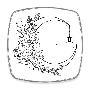 Zwillinge Astrologie - Viereckiger Kühlschrankmagnet - Weiß - Vorne