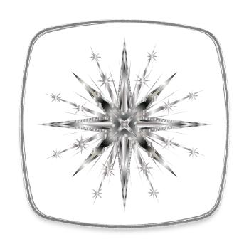 Silver glamorous timeless star - Square fridge magnet - white - Front