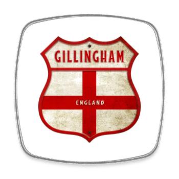 Armoiries de Gillingham, Angleterre - Magnet carré - blanc - Devant