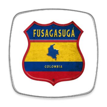 Fusagasugá Kolumbien Wappen Design - Viereckiger Kühlschrankmagnet - Weiß - Vorne