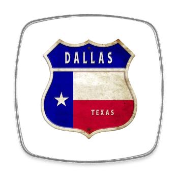 Design du drapeau de Dallas, Texas - Magnet carré - blanc - Devant