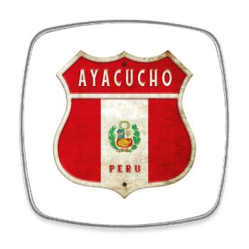 Ayacucho Peru coat of arms flag design - Square fridge magnet - white - Front