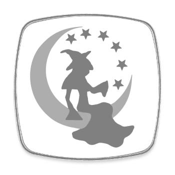 Mondsichel, Hexen design, Mädchen, Schlafzimm deko - Viereckiger Kühlschrankmagnet - Weiß - Vorne