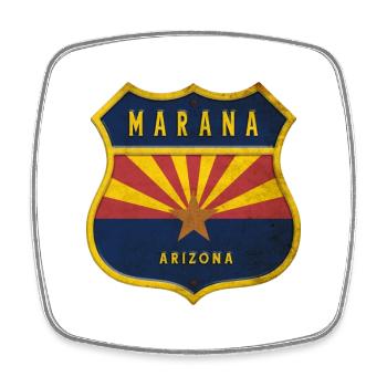 Design du blason du drapeau Marana Arizona - Magnet carré - blanc - Devant